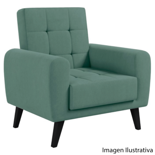 POLTRONA MX LIVIA 1185 T. 494 VERDE PIE DE MADERA