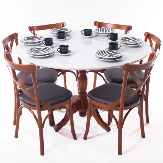 MESA ACTIVA 9029 REDONDA PINHAO 1300 C/VIDRIO 12207