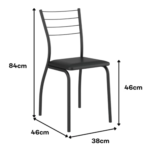 JGO DE COMEDOR CARRA VALENCIA 1586 4S 1700 NEGRO