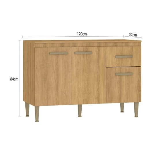 BALCON PIA FELLICCI BP09-CV 120CM 3P1G CARVALHO