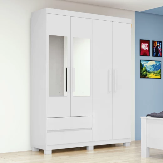 ROPERO LOPAS ZEUS 4P.C/ESPEJ BLANCO 59602355650