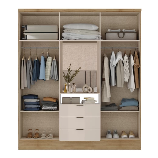 ROPERO CARRA 1152 NOCE C/ESPEJO