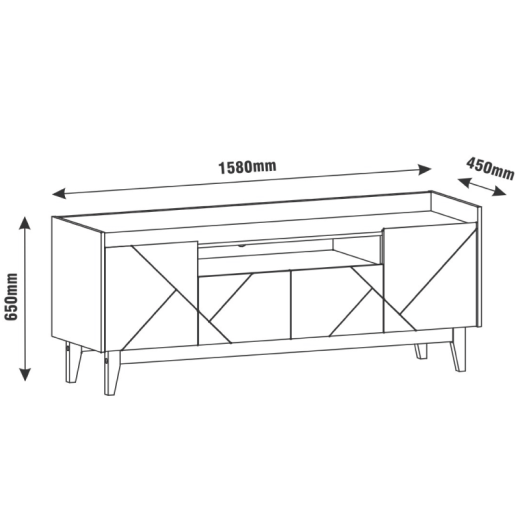 RACK CASA D 71584 ADRIA 1.58 CINZA PEROLA/CEDRO