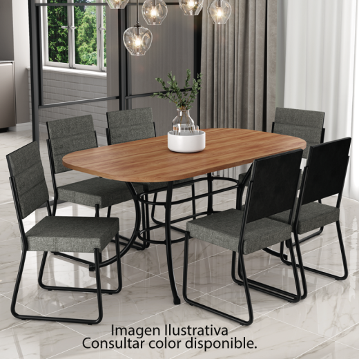 JGO DE COMEDOR CARRA 1547 6S 1736 NEGRO