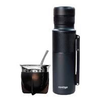 COMBO MATERO CONTIGO NEGRO+GUAMPA+CAJA BOXMACA-NEGRO