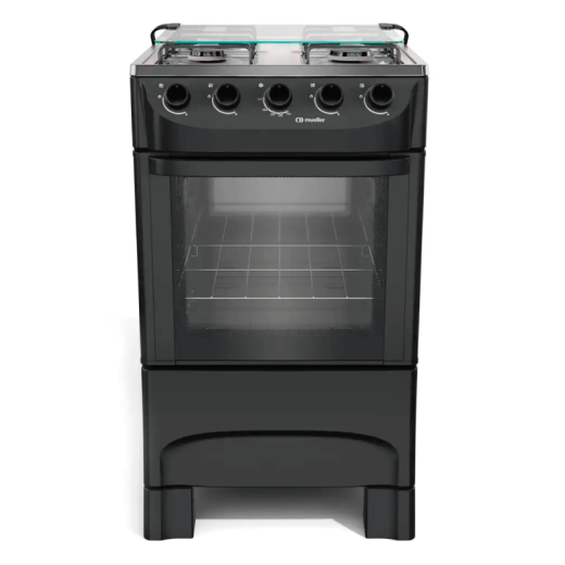 COCINA MUELLER MODERATTO 4H. NEGRO C/TAPA