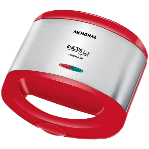 SANDWICHERA-GRILL MONDIAL S-19 INOX-ROJO