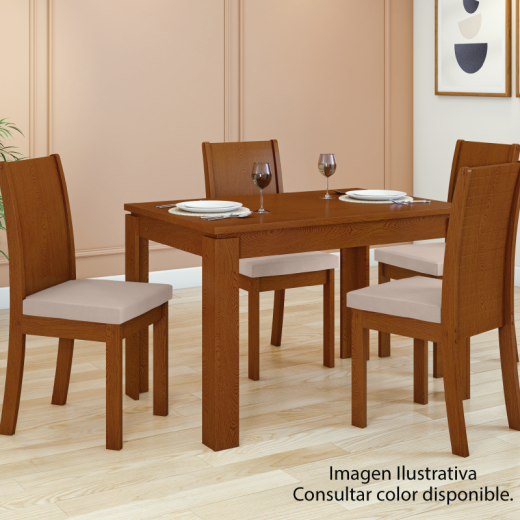 MESA LOPAS 1.20 C/4 SILLAS ATHENAS FRASSINO T495