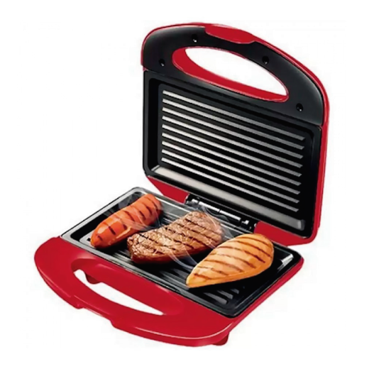 SANDWICHERA-GRILL MONDIAL S-19 INOX-ROJO