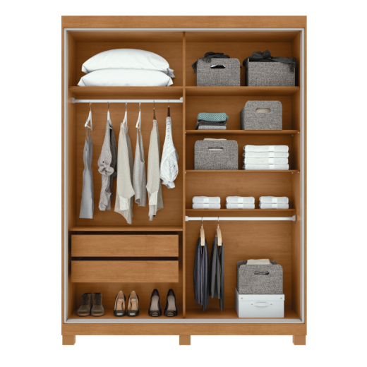 ROPERO LOPAS QUADRIX 2P 1PC/ESP AMENDOA CLEAN/OFF WHITE