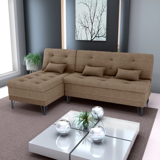 SOFACAMA MX NICE 15787 2L+CHAISE T.539 FIRE 04 CACAU