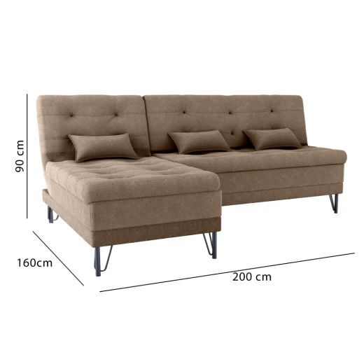 SOFACAMA MX NICE 15787 2L+CHAISE T.539 FIRE 04 CACAU