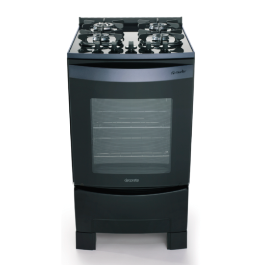 COCINA MUELLER DECORATO VETRO 4B NEGRO 1607 C/ENCENDIDO