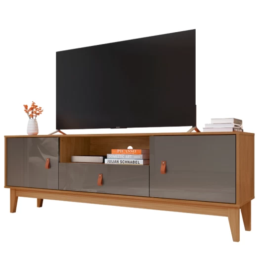 RACK CASA D 96588 ESMERALDA PLUS 1.60 CEDRO/CINZA PEROL