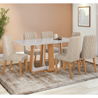 MESA LOPAS 1.60 SINTONIA C/6 S.LUAR AMENDOA T5701