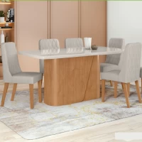 MESA LOPAS 1.70 LUAR C/6 S.LUAR AMENDOA T570