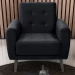 POLTRONA MX LIVIA 1185 T.281 CORINO NEGRO PIE DE MADERA