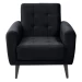 POLTRONA MX LIVIA 1185 T.281 CORINO NEGRO PIE DE MADERA